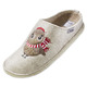 Hausschuhe - Hausschuh mit Eulen-Applikation, in Größe 036 bis 042, in Farbe CREME – Farbe CREME – Ansicht 1