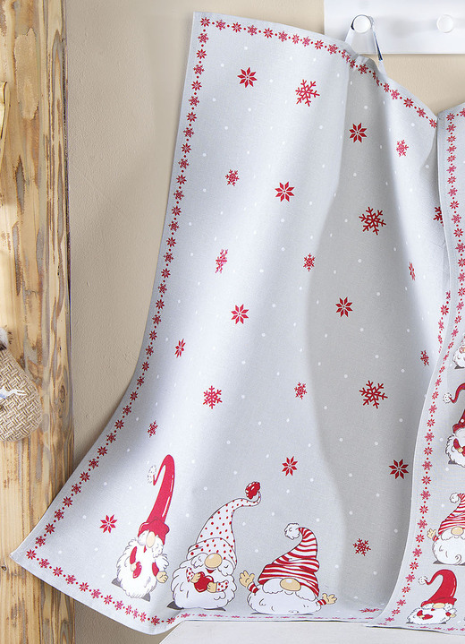 Handtücher - Geschirrtücher mit Wichtelmotiv, 3er-Set, in Farbe BUNT, in Ausführung Motiv Wichtelreihe Ansicht 3