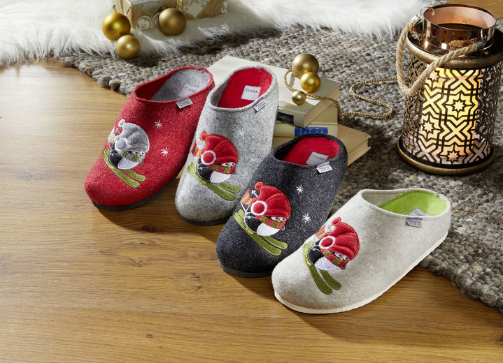 Hausschuhe - Hausschuh aus Wollfilz, in Größe 036 bis 042, in Farbe ROT Ansicht 2