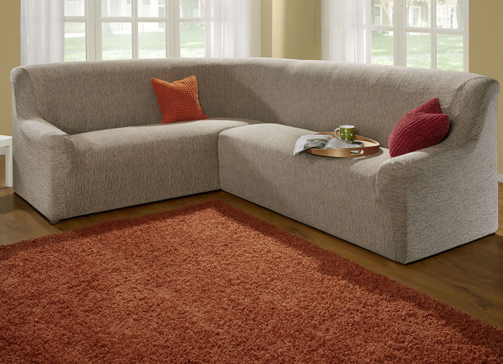 Sessel- & Sofaüberwürfe - Stretchbezüge, in Größe 101 (Sesselbezug) bis 106 (Stuhlbezug), in Farbe CREME Ansicht 7