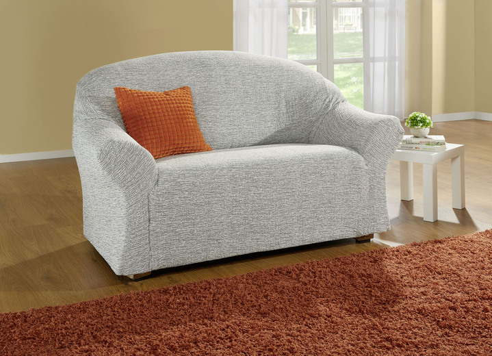 Sessel- & Sofaüberwürfe - Stretchbezüge, in Größe 101 (Sesselbezug) bis 106 (Stuhlbezug), in Farbe CREME Ansicht 19