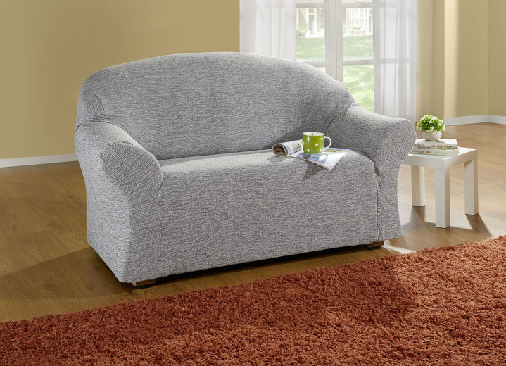 Sessel- & Sofaüberwürfe - Stretchbezüge, in Größe 101 (Sesselbezug) bis 106 (Stuhlbezug), in Farbe CREME Ansicht 11