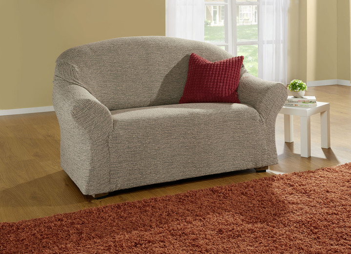 Sessel- & Sofaüberwürfe - Stretchbezüge, in Größe 101 (Sesselbezug) bis 106 (Stuhlbezug), in Farbe CREME Ansicht 5