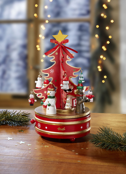 - Spieldose Weihnachtsbaum, in Farbe ROT Ansicht 1