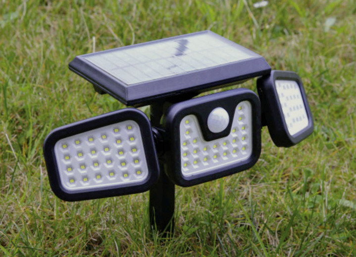 Solarleuchten - LED-Strahler Panta Trio Solar, in Farbe SCHWARZ Ansicht 1