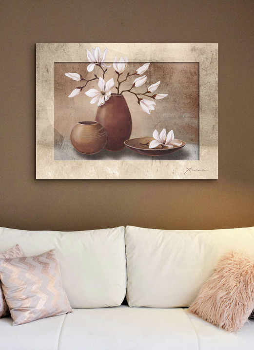 Stillleben - Hochwertiger Kunstdruck im aparten Designerrahmen, in Farbe BRAUN-BEIGE