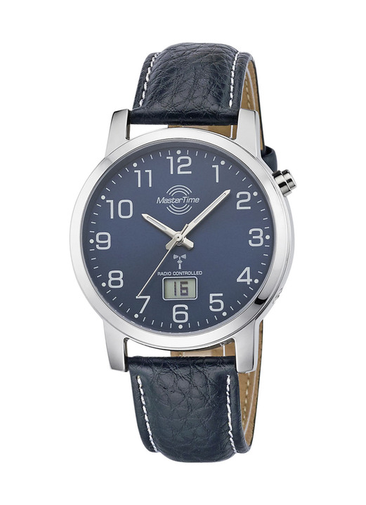 Funkuhren - Schöne Herren-Lederarmbanduhr, in Farbe  Ansicht 4