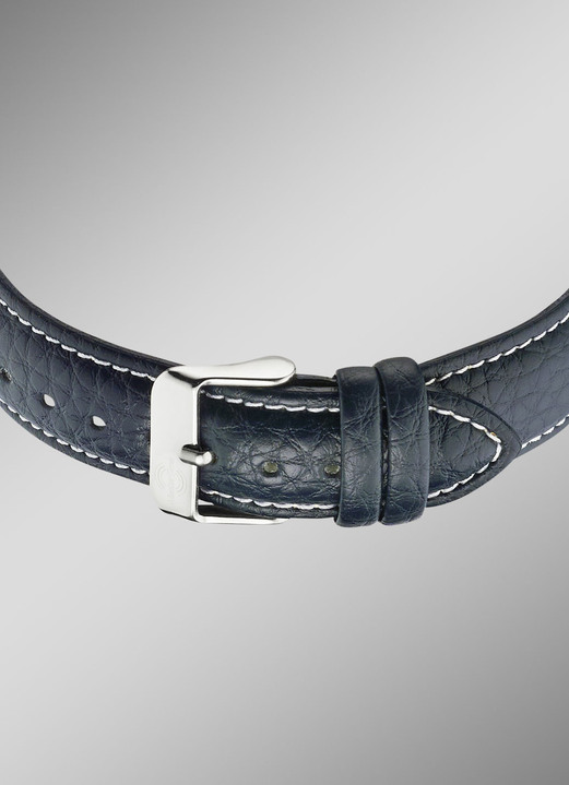 Funkuhren - Schöne Herren-Lederarmbanduhr, in Farbe  Ansicht 3