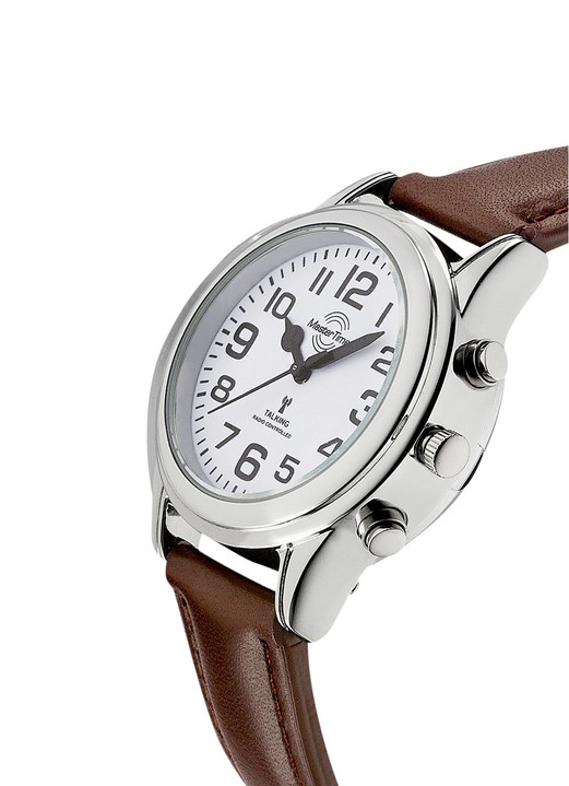Schmuck & Uhren - Funk-Damenuhr mit Lederband und sprechender Zeitansage, in Farbe  Ansicht 5