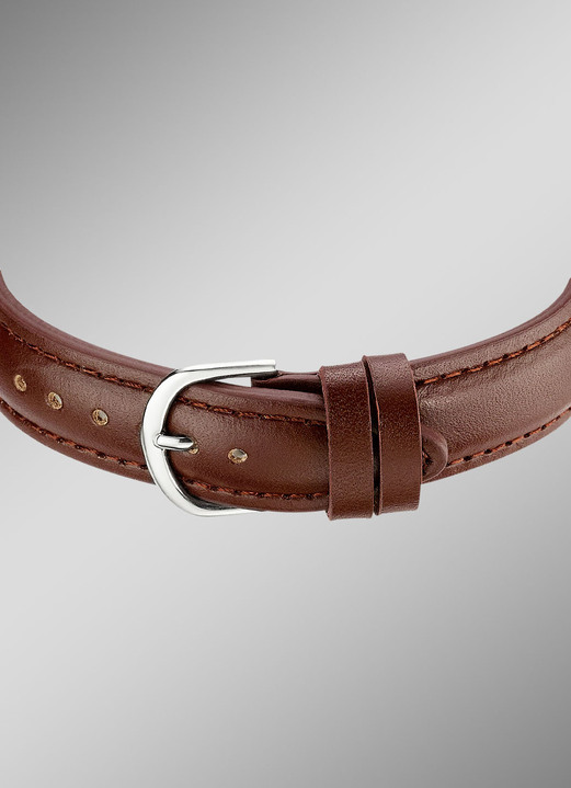 Schmuck & Uhren - Funk-Damenuhr mit Lederband und sprechender Zeitansage, in Farbe  Ansicht 3