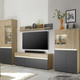 - Möbelprogramm mit hochwertigen MDF-Fronten und Softclose, in Farbe ARTISAN EICHE-ANTHRAZIT, in Ausführung Highboard mit LED-Beleuchtung – Farbe ARTISAN EICHE-ANTHRAZIT – Ansicht 3