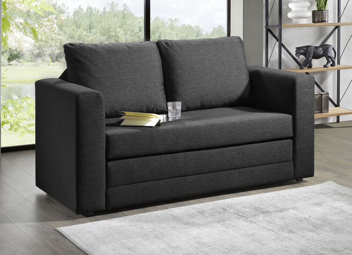 Schlafsofas - Schlafsofa mit 2 großen, weichen Rückenkissen, in Farbe BEIGE Ansicht 7
