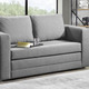 Schlafsofas - Schlafsofa mit 2 großen, weichen Rückenkissen, in Farbe BEIGE – Farbe GRAU – Ansicht 1