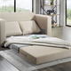 Schlafsofas - Schlafsofa mit 2 großen, weichen Rückenkissen, in Farbe BEIGE – Farbe BEIGE – Ansicht 2