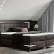Betten - Boxspringbett mit LED-Beleuchtung und Topper, in Farbe SILBER