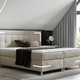 Betten - Boxspringbett mit LED-Beleuchtung und Topper, in Farbe SILBER
