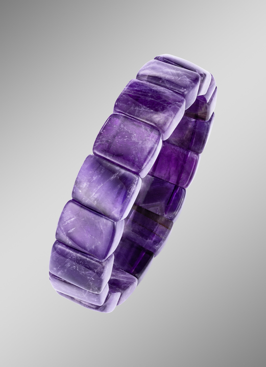Damen-Modeschmuck - Elastisches Armband mit Amethyst, in Farbe  Ansicht 1
