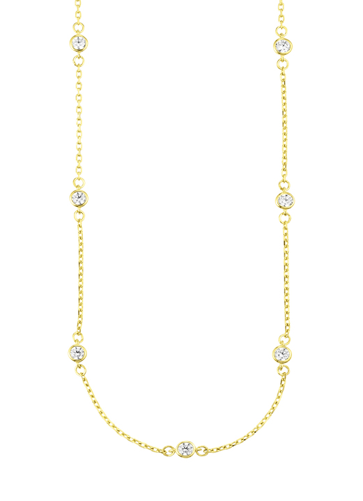 ohne Steine / mit Zirkonia - Schicke Anker-Halskette aus Gold 585/- fein mit synth. Zirkonia, in Farbe  Ansicht 2