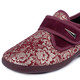 Komfortschuhe - Damen Klett-Halbschuh im Blüten-Design, in Größe 036 bis 042, in Farbe GRAU – Farbe BORDEAUX – Ansicht 1