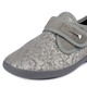 Komfortschuhe - Damen Klett-Halbschuh im Blüten-Design, in Größe 036 bis 042, in Farbe GRAU – Farbe GRAU – Ansicht 1