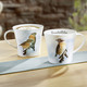 Geschenkideen - Henkelbecher mit Braunkehlchen-Motiv, in Farbe BUNT