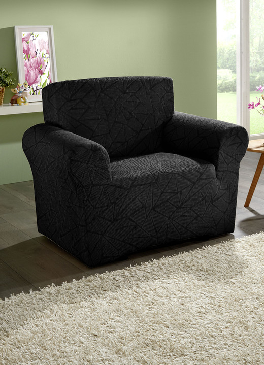 Sessel- & Sofaüberwürfe - Stretchbezüge mit optimaler Passform, in Größe 101 (Sesselbezug) bis 106 (Stuhlbezug), in Farbe BEIGE Ansicht 5