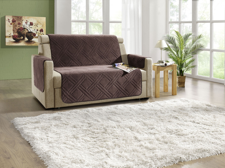 Sessel- & Sofaüberwürfe - Kuschelweiche Wohnaccessoires mit Bandeinfassung, in Größe 101 (Sesselschoner, 45x150 cm) bis 865 (2x Armlehnenschoner, 45x 70 cm), in Farbe BEIGE Ansicht 7