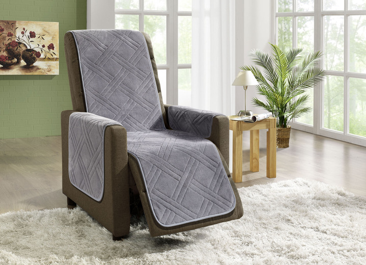 Sessel- & Sofaüberwürfe - Kuschelweiche Wohnaccessoires mit Bandeinfassung, in Größe 101 (Sesselschoner, 45x150 cm) bis 865 (2x Armlehnenschoner, 45x 70 cm), in Farbe BEIGE Ansicht 4