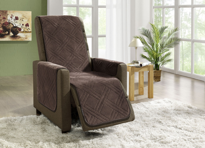 Sessel- & Sofaüberwürfe - Kuschelweiche Wohnaccessoires mit Bandeinfassung, in Größe 101 (Sesselschoner, 45x150 cm) bis 865 (2x Armlehnenschoner, 45x 70 cm), in Farbe BEIGE Ansicht 6