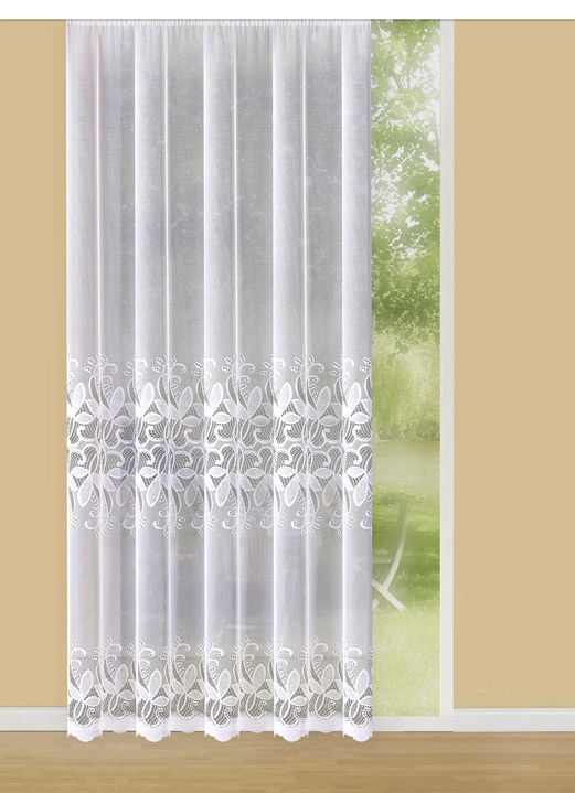 Klassisch - Fensterdekoration Ansicht 4 Klassisch - Fensterdekoration, in Größe 136 (Bogenstore, H105xB300 cm) bis 458 (Raffgarnitur, H245xB145 cm), in Farbe WEISS Ansicht 4