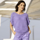Pullover - Pulli in quergestricktem Dessin – Farbe FLIEDER – Ansicht 2 Pullover - Pulli in quergestricktem Dessin, in Größe L(44/46) bis XS(32/34), in Farbe FLIEDER – Farbe FLIEDER – Ansicht 2