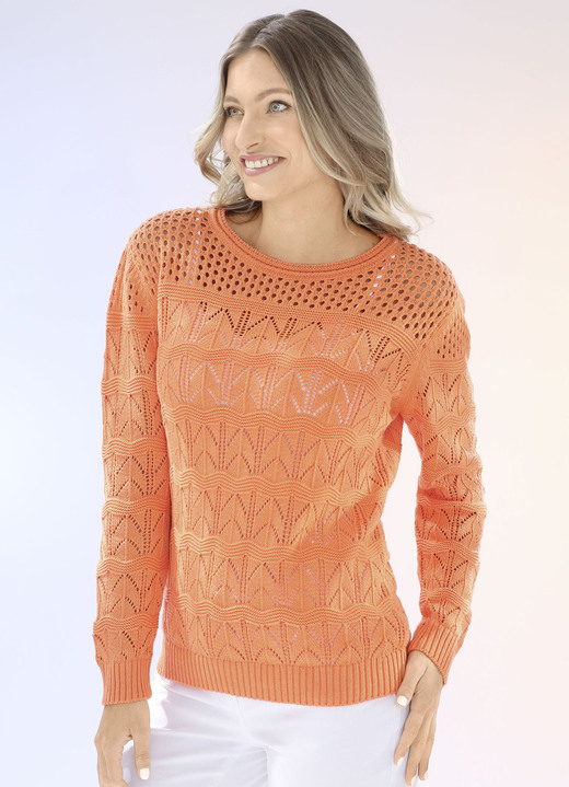 Pullover - Pullover in Mustermix Pullover - Pullover in Mustermix, in Größe L(44/46) bis XS(32/34), in Farbe MANDARINE