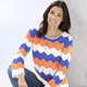Pullover - Pullover mit Zackenringeln – Farbe ECRU-JEANSBLAU-APRICOT – Ansicht 2 Pullover - Pullover mit Zackenringeln, in Größe L(44/46) bis XS(32/34), in Farbe ECRU-JEANSBLAU-APRICOT – Farbe ECRU-JEANSBLAU-APRICOT – Ansicht 2
