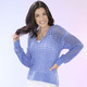 Pullover - Pullover aus hochwertigem Glanzeffektgarn – Farbe HELLBLAU MELIERT – Ansicht 1 Pullover - Pullover aus hochwertigem Glanzeffektgarn, in Größe L(44/46) bis XS(32/34), in Farbe HELLBLAU MELIERT – Farbe HELLBLAU MELIERT – Ansicht 1