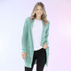 Jacken, Westen & Sets - Long-Strickjacke in streckender Streifenoptik – Farbe MINZE – Ansicht 2 Jacken, Westen & Sets - Long-Strickjacke in streckender Streifenoptik, in Größe L(44/46) bis XXL(52/54), in Farbe JEANSBLAU – Farbe MINZE – Ansicht 2