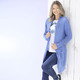 Jacken, Westen & Sets - Long-Strickjacke in streckender Streifenoptik, in Größe L(44/46) bis XXL(52/54), in Farbe JEANSBLAU – Farbe JEANSBLAU – Ansicht 4