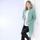 Jacken, Westen & Sets - Long-Strickjacke in streckender Streifenoptik – Farbe MINZE – Ansicht 4 Jacken, Westen & Sets - Long-Strickjacke in streckender Streifenoptik, in Größe L(44/46) bis XXL(52/54), in Farbe JEANSBLAU – Farbe MINZE – Ansicht 4