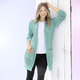 Jacken, Westen & Sets - Long-Strickjacke in streckender Streifenoptik – Farbe MINZE – Ansicht 1 Jacken, Westen & Sets - Long-Strickjacke in streckender Streifenoptik, in Größe L(44/46) bis XXL(52/54), in Farbe JEANSBLAU – Farbe MINZE – Ansicht 1