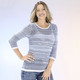 Pullover - Pullover in leichter Transparenz, in Größe 036 bis 052, in Farbe MARINE-BLEU-WEISS – Farbe MARINE-BLEU-WEISS – Ansicht 1