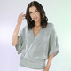 Pullover - Pulli in Wickeloptik – Farbe TAUPE-WEISS-MINT – Ansicht 1 Pullover - Pulli in Wickeloptik, in Größe L(44/46) bis XS(32/34), in Farbe TAUPE-WEISS-MINT – Farbe TAUPE-WEISS-MINT – Ansicht 1