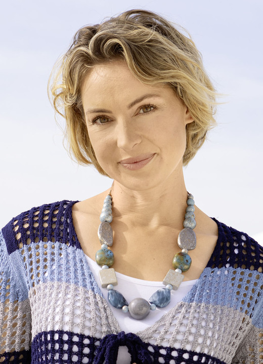 Damen-Modeschmuck - Halskette, in Farbe BLAU-GRAU Ansicht 1