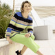 Pullover - Pullover mit nachhaltig recycelter Baumwolle – Farbe MARINE-BLAU-MULTICOLOR – Ansicht 3 Pullover - Pullover mit nachhaltig recycelter Baumwolle, in Größe 036 bis 052, in Farbe MARINE-BLAU-MULTICOLOR – Farbe MARINE-BLAU-MULTICOLOR – Ansicht 3