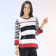 Pullover - Pullover mit weichem Griff – Farbe ECRU-SCHWARZ-ROT – Ansicht 2 Pullover - Pullover mit weichem Griff, in Größe 036 bis 052, in Farbe ECRU-SCHWARZ-ROT – Farbe ECRU-SCHWARZ-ROT – Ansicht 2