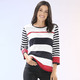 Pullover - Pullover mit weichem Griff – Farbe ECRU-SCHWARZ-ROT – Ansicht 1 Pullover - Pullover mit weichem Griff, in Größe 036 bis 052, in Farbe ECRU-SCHWARZ-ROT – Farbe ECRU-SCHWARZ-ROT – Ansicht 1