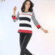 Pullover - Pullover mit weichem Griff – Farbe ECRU-SCHWARZ-ROT – Ansicht 4 Pullover - Pullover mit weichem Griff, in Größe 036 bis 052, in Farbe ECRU-SCHWARZ-ROT – Farbe ECRU-SCHWARZ-ROT – Ansicht 4