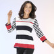 Pullover - Pullover mit weichem Griff – Farbe ECRU-SCHWARZ-ROT – Ansicht 3 Pullover - Pullover mit weichem Griff, in Größe 036 bis 052, in Farbe ECRU-SCHWARZ-ROT – Farbe ECRU-SCHWARZ-ROT – Ansicht 3