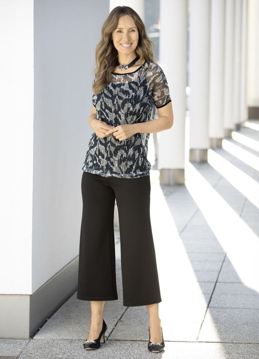 Culotten - Culotte mit Zierknöpfen Ansicht 5 Culotten - Culotte mit Zierknöpfen, in Größe 018 bis 052, in Farbe SCHWARZ Ansicht 5