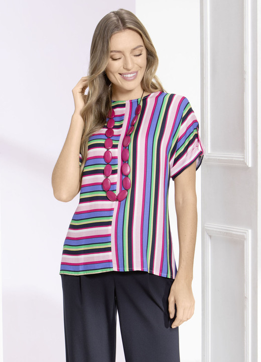 Mode - Schicke Tunika, in Größe 036 bis 052, in Farbe ROSÈ-MARINE-BUNT Ansicht 3