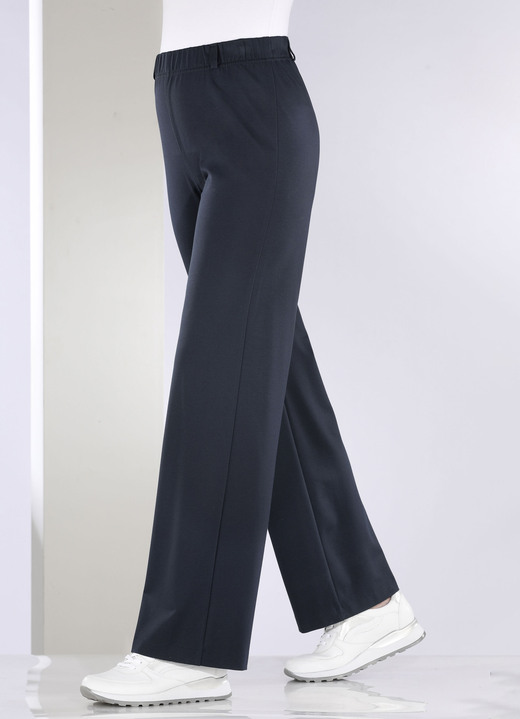 Hosen - Hose in modischer Palazzo-Form, in Größe 018 bis 054, in Farbe MARINE Ansicht 3