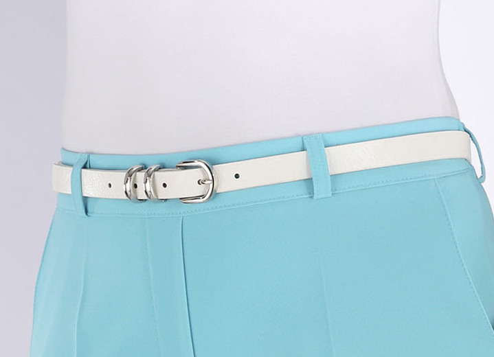 - Ledergürtel, in Größe 090 bis 100, in Farbe WEISS Ansicht 2